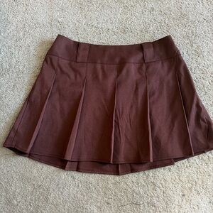 wild fable Chocolate Brown Pleated Skater Mini Skirt